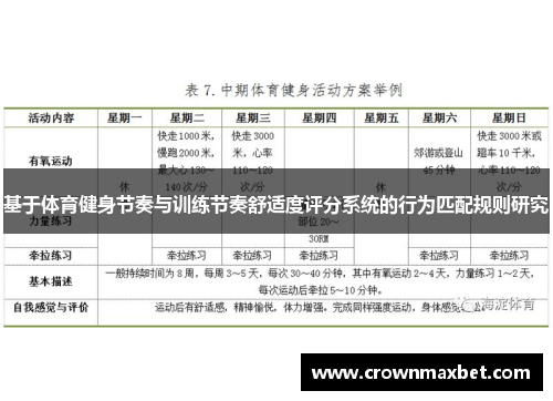 基于体育健身节奏与训练节奏舒适度评分系统的行为匹配规则研究